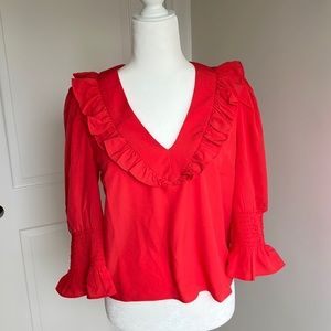 NVW French Connection Red Mid Sleeves Top